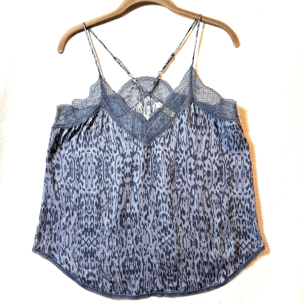 Love Stitch S Small Camisole Top‎ Lace Trim Tank Silky  Lura Racerback Animal